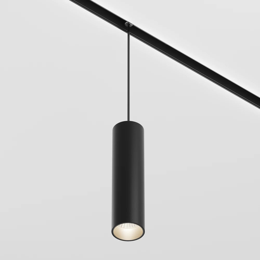 Pendul pentru sina incastrata Exility din Aluminiu Negru H122xD5cm IP 20 12W 900lm 4000k Focus LED