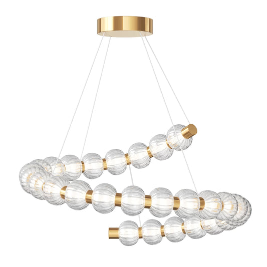 Candelabru din Metal Auriu si Sticla Transparent H341xD80cm Amulet