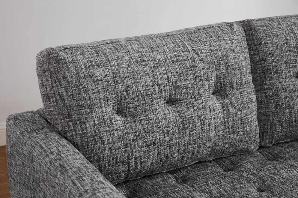 Coltar de 3 locuri tapitat cu Stofa Gri L220cm STOCKHOLM