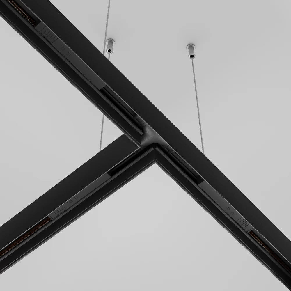 Conector de alimentare T Exility din Aluminiu Negru