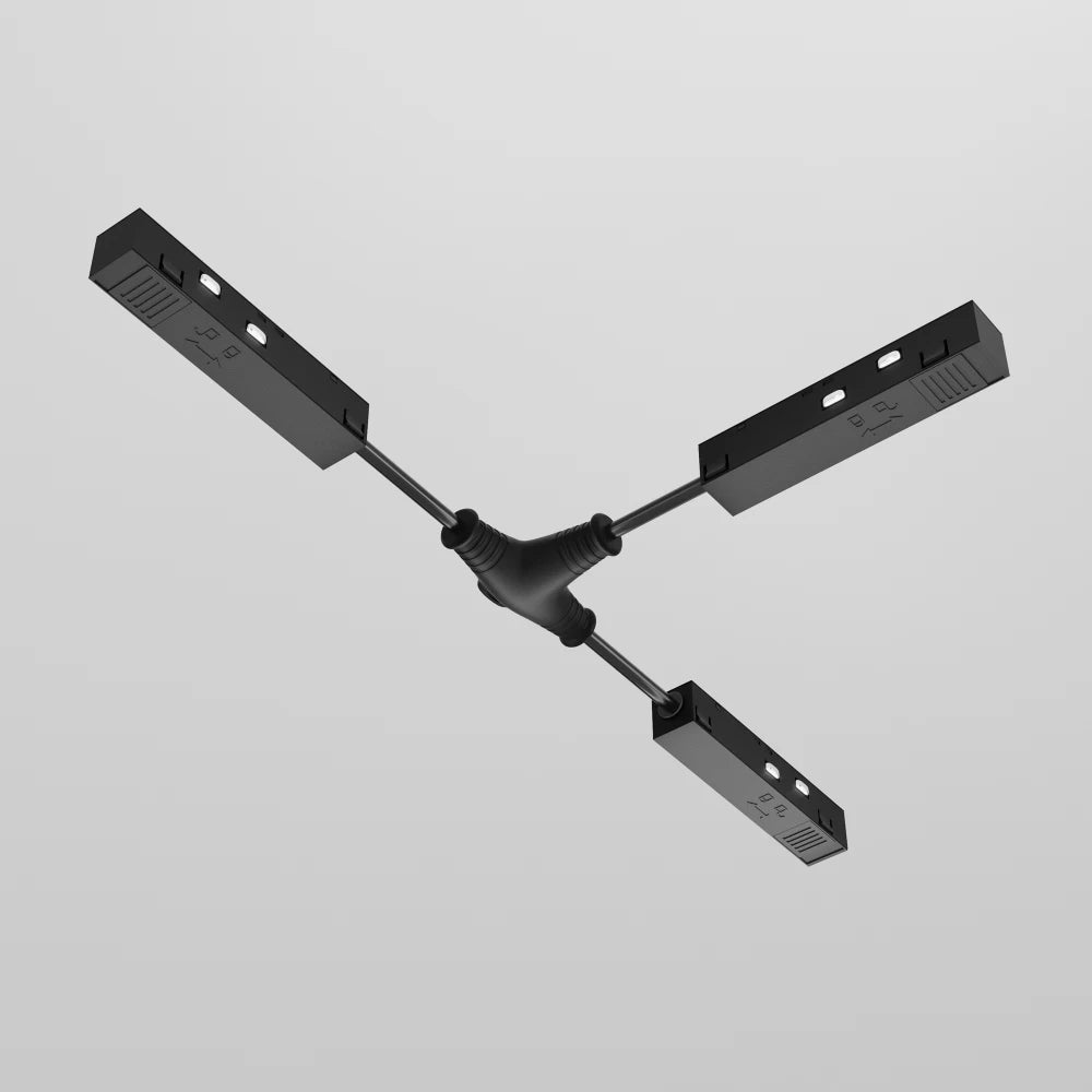 Conector de alimentare T Exility din Aluminiu Negru