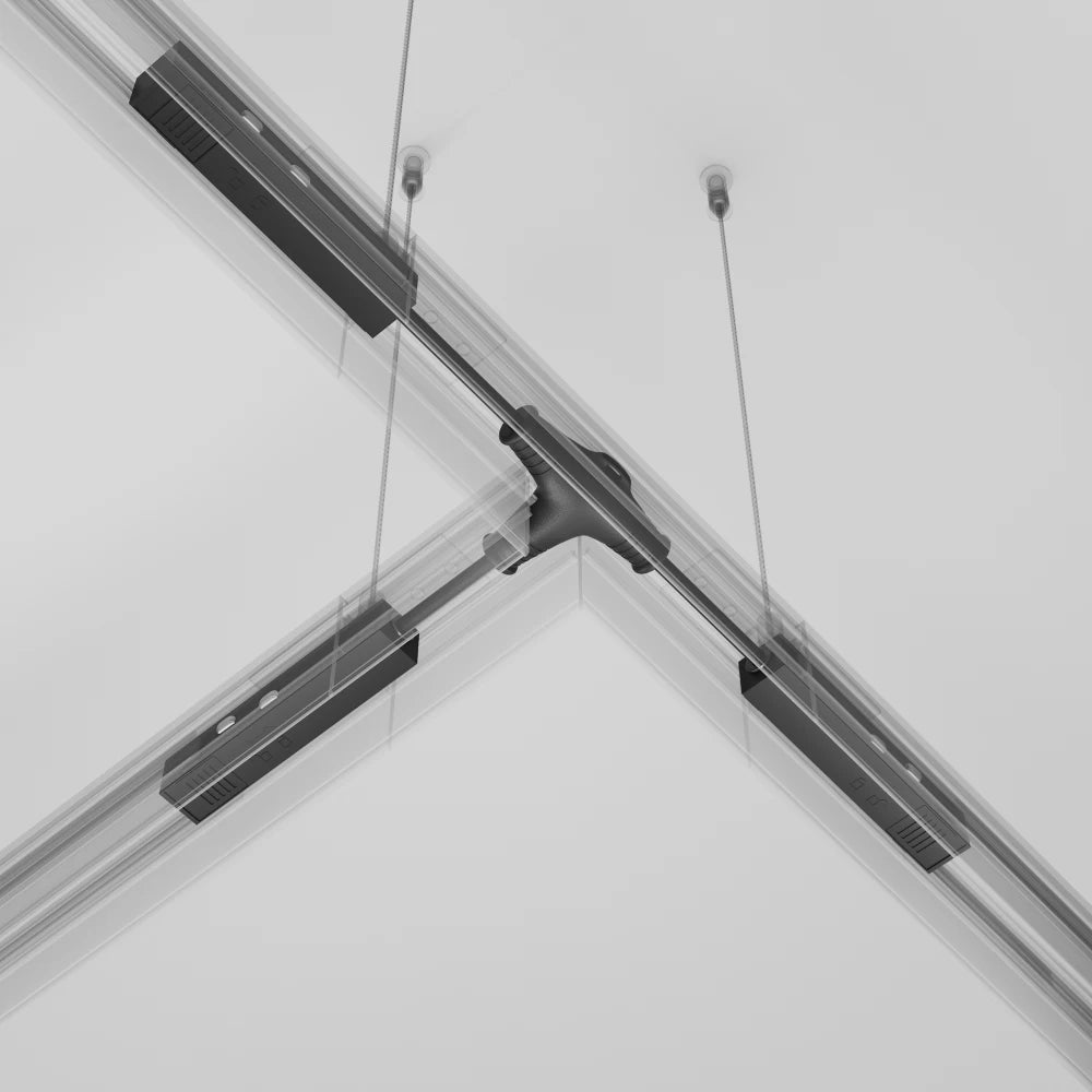 Conector de alimentare T Exility din Aluminiu Negru