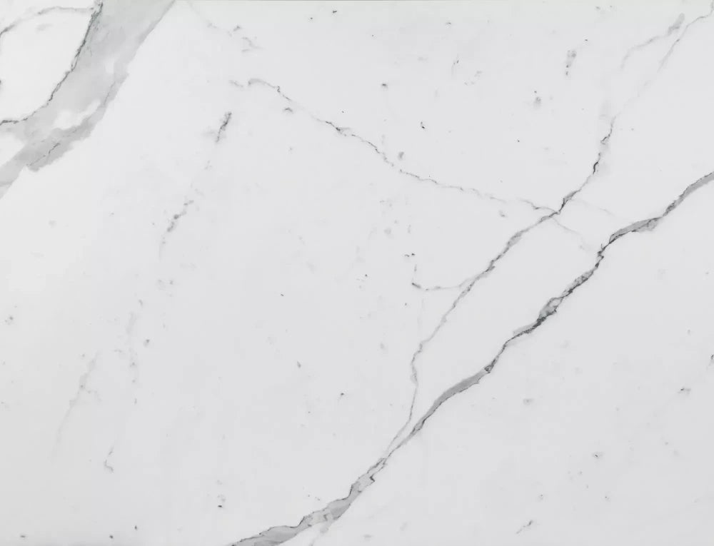 Masa extensibila din Sticla securizata+Ceramica Alb cu efect de marmura si MDF+Furnir de stejar Maro L180-240xH76cm Dolce