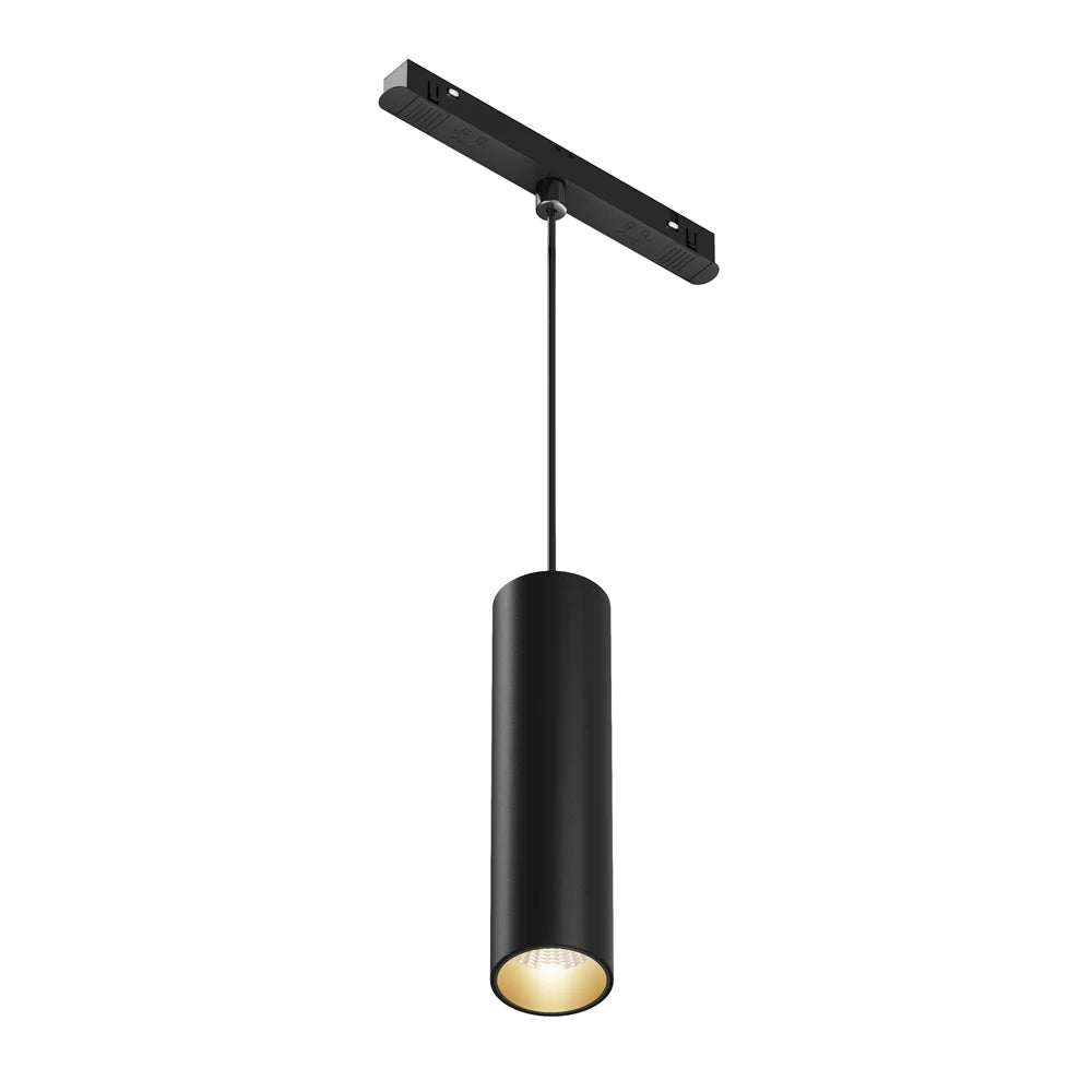 Pendul pentru sina incastrata Exility din Aluminiu Negru H122xD5cm IP 20 12W 840lm 3000k Focus LED