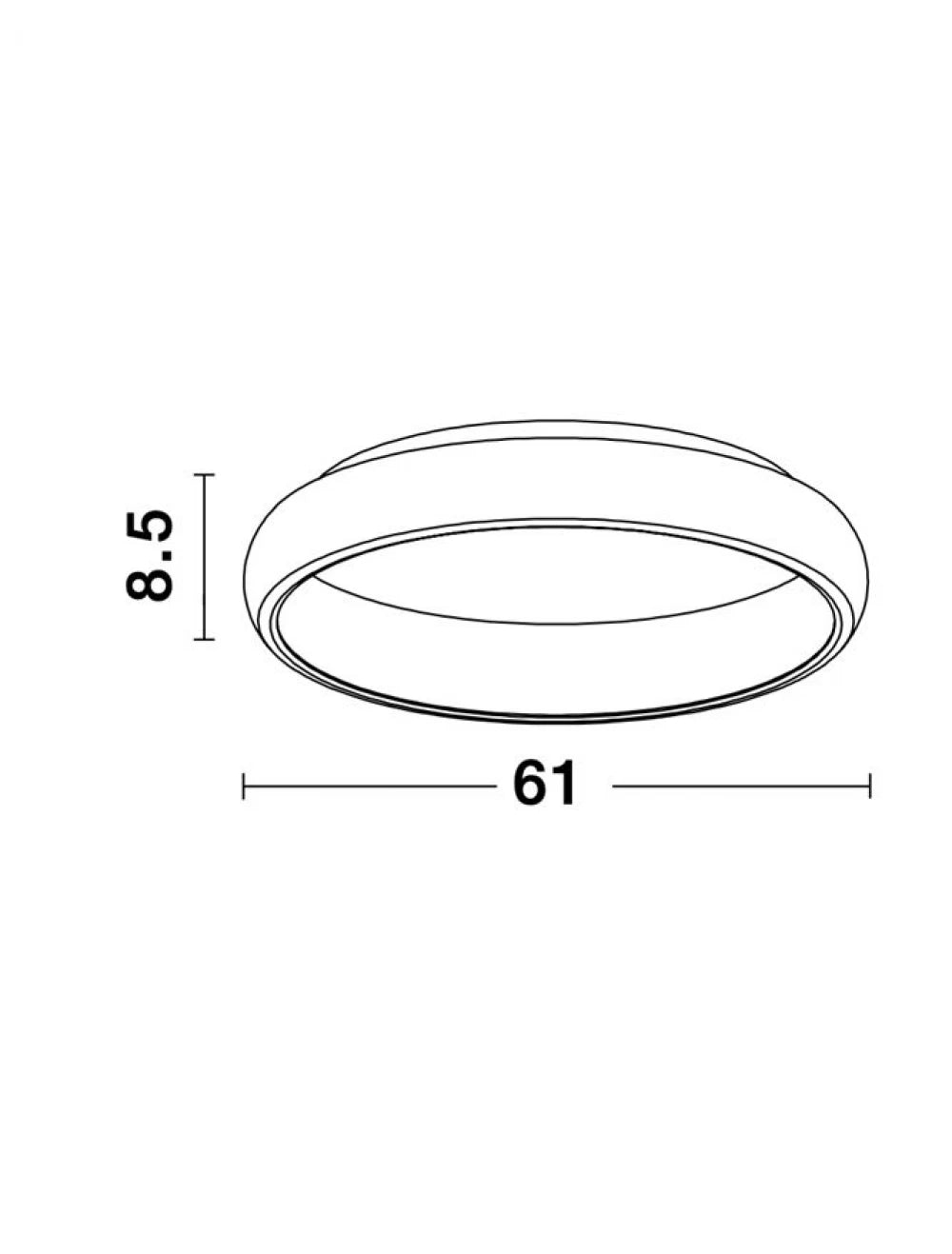 Plafoniera structura din Aluminiu Maro si abajur din Acrilic Alb H8.5xL61cm IP20 50W 2876lm 3000k ALBI