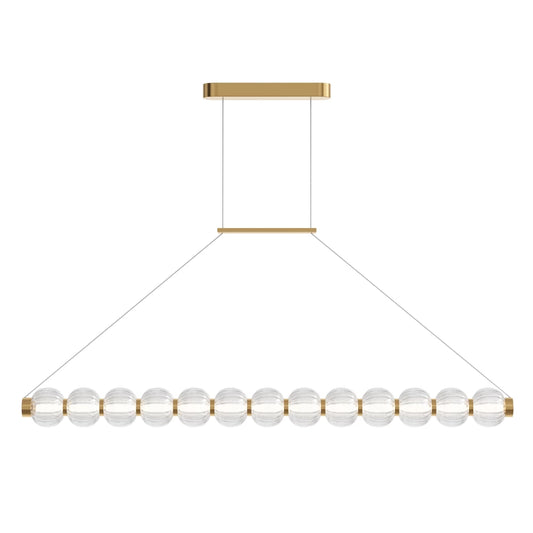 Lustra din Metal Auriu si Sticla Transparent H312.2xL110cm Amulet