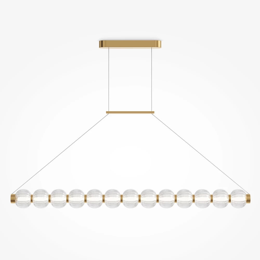 Lustra din Metal Auriu si Sticla Transparent H312.2xL110cm Amulet