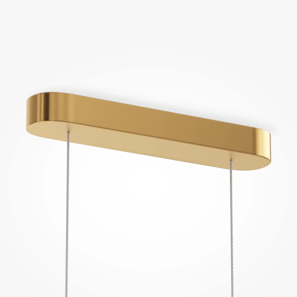 Lustra din Metal Auriu si Sticla Transparent H312.2xL110cm Amulet