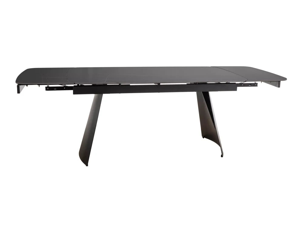 Masa extensibila din Ceramica Negru mat si Metal Negru L160-240xH75cm Bacardi