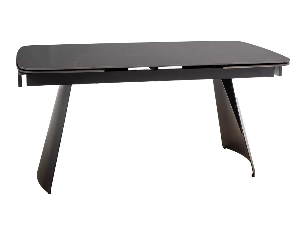 Masa extensibila din Ceramica Negru mat si Metal Negru L160-240xH75cm Bacardi