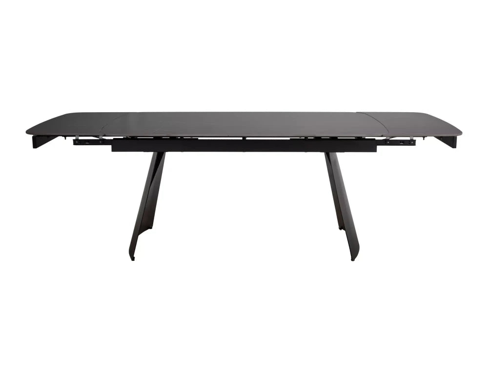 Masa extensibila din Ceramica Negru mat si Metal Negru L160-240xH75cm Bacardi