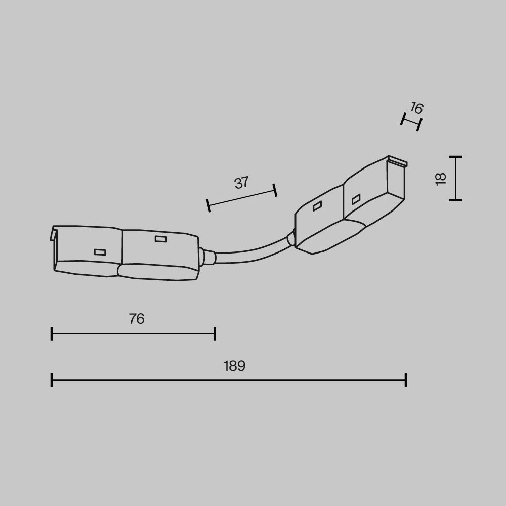 Conector de alimentare pentru conector semicerc Radius Exility din Plastic Alb