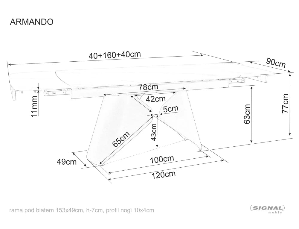 Masa extensibila din Ceramica Alb cu efect de marmura si Metal Negru L160-240xH75cm Armando
