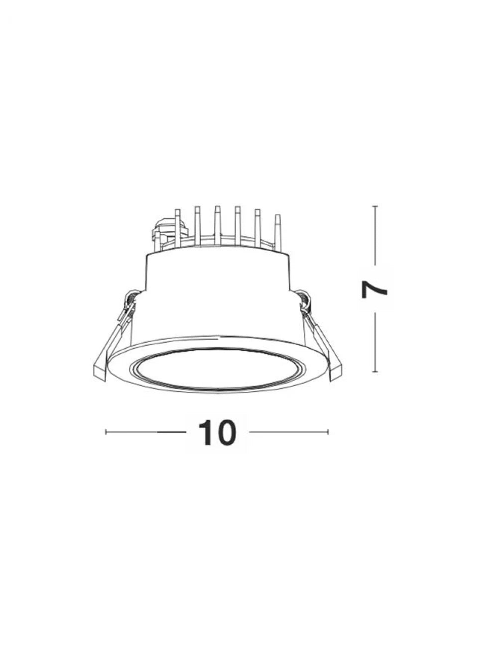 Spot incastrat din Aluminiu Alb H7xL10cm IP20 10W 980lm 3000k CARPO