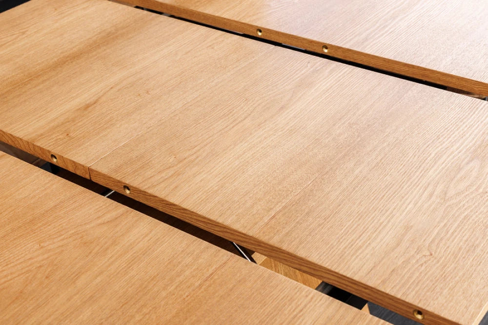 Masa extensibila din Furnir de stejar Maro si MDF Maro L160-200xH76cm UNIQUE