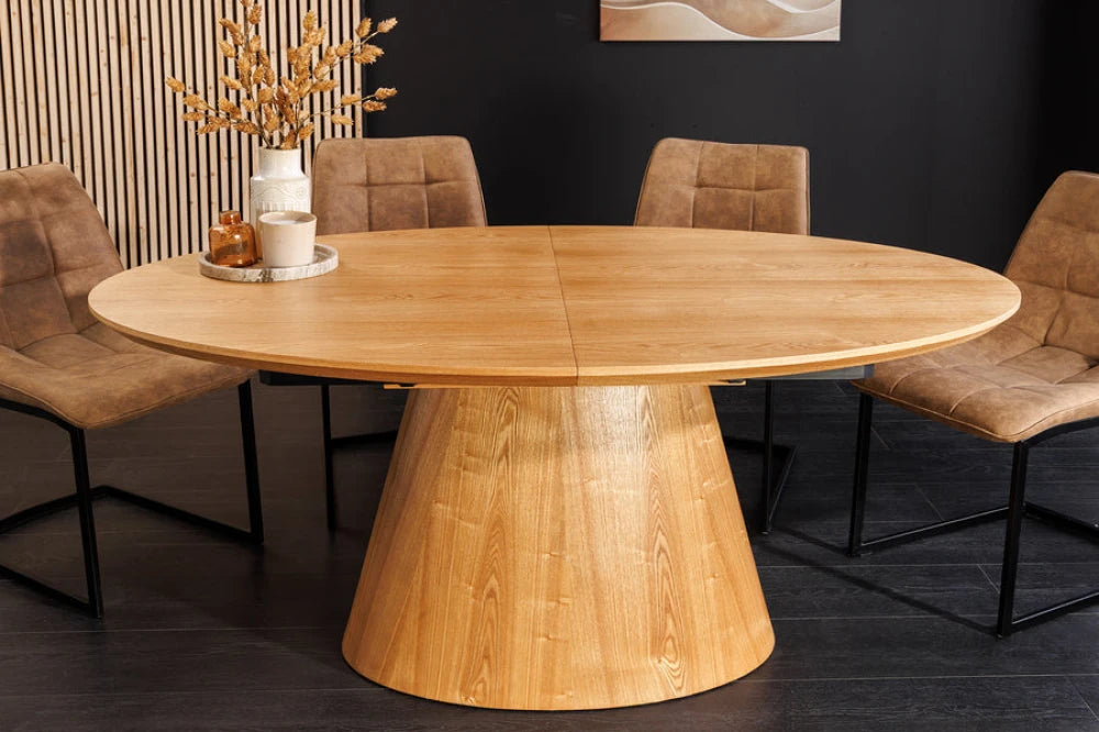 Masa extensibila din Furnir de stejar Maro si MDF Maro L160-200xH76cm UNIQUE