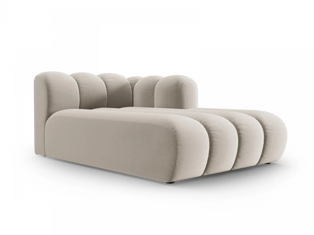 Sezlong tapitat cu Catifea Bej L117x177cm Lupine