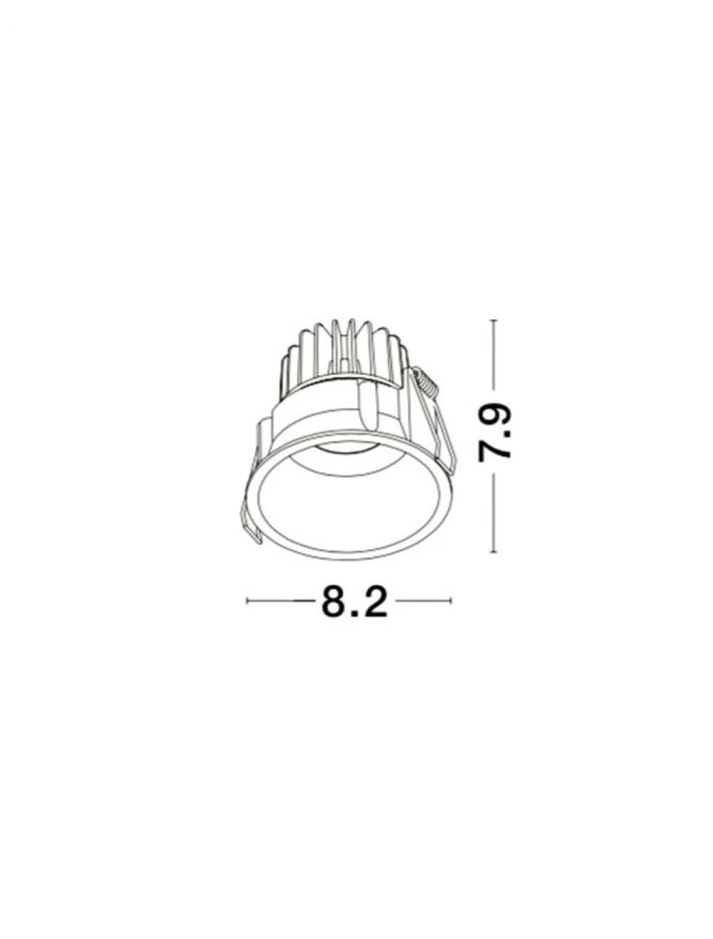 Spot incastrat din Aluminiu Negru H7.9xL8.2cm IP54 10W 600lm 3000k SELENE