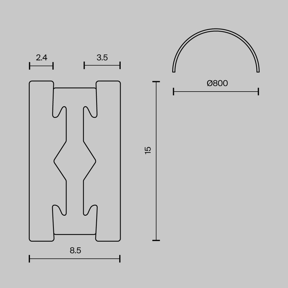 Sina semicer 80cm Flarity din Aluminiu Alama