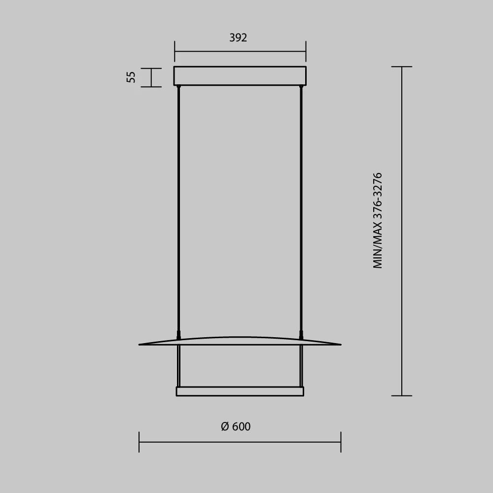 Lustra din Metal Negru/Alb H334.6xL37.7cm Ambience