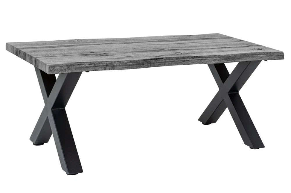 Masuta de cafea din MDF Gri si Metal Negru L90xH39cm WILD