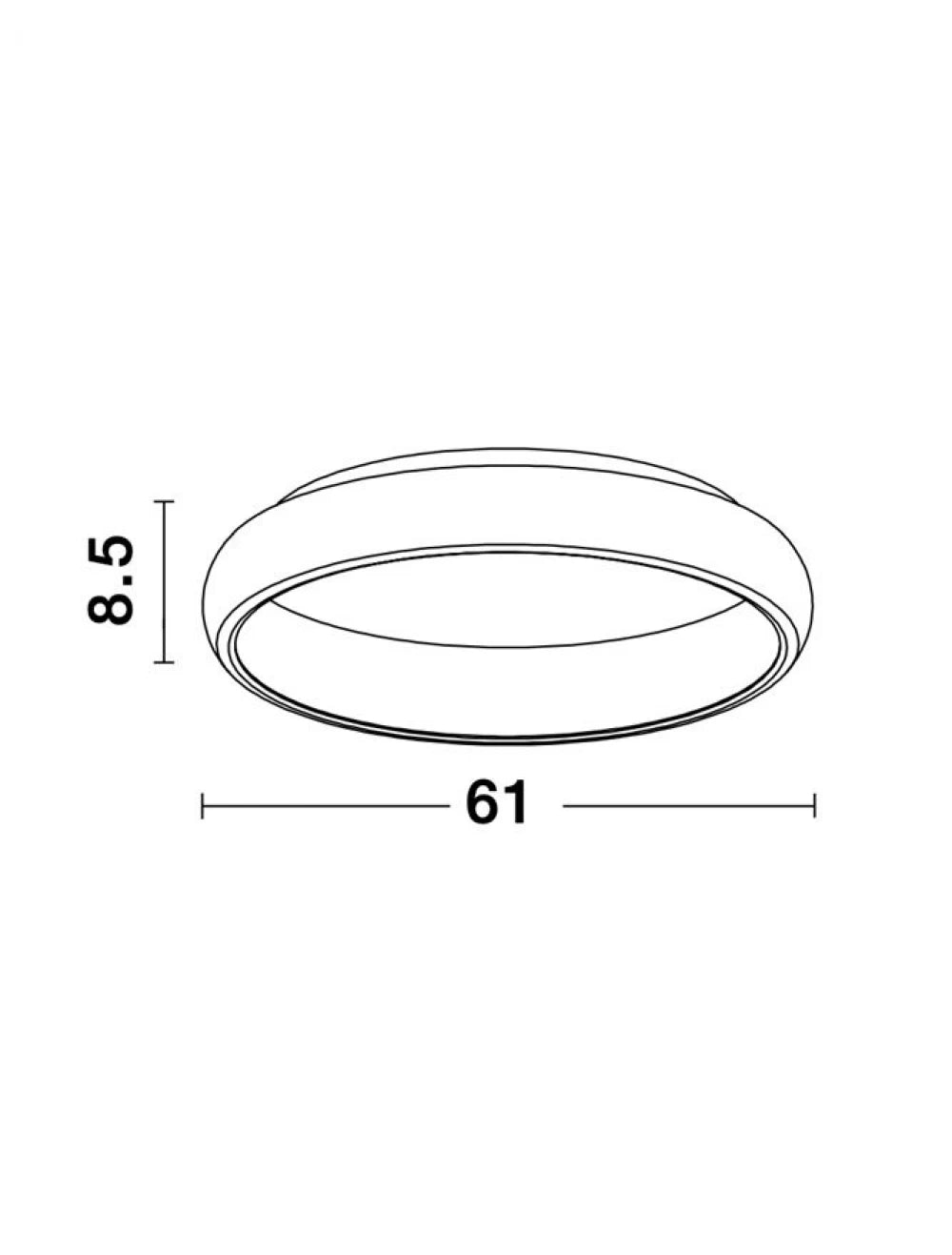 Plafoniera din Aluminiu Negru H8.5xL61cm IP20 50W 2876lm 3000k ALBI