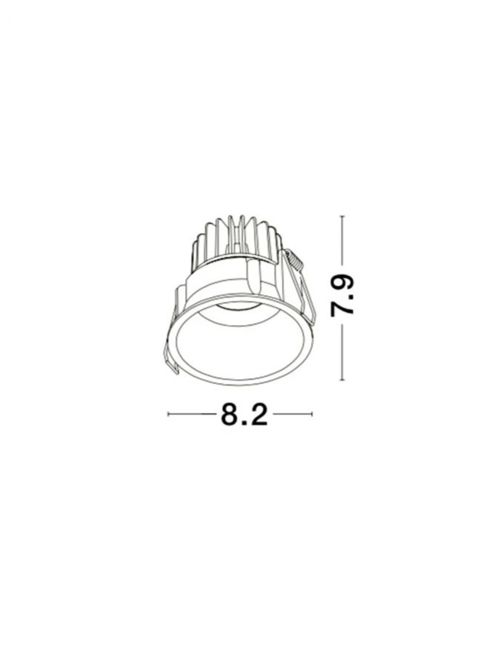 Spot incastrat din Aluminiu Alb H7.9xL8.2cm IP54 10W 600lm 3000k SELENE