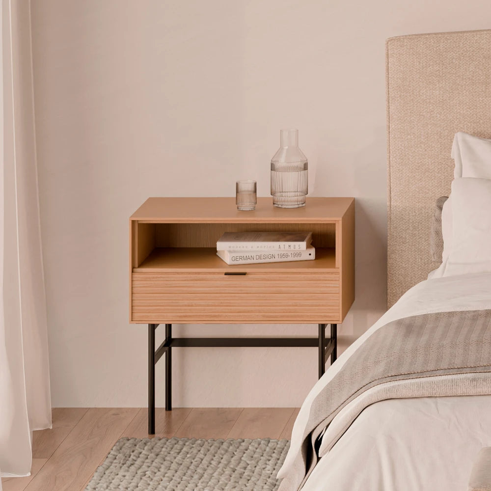 Noptiera cu sertar Tulsa de culoare stejar L60xH63cm