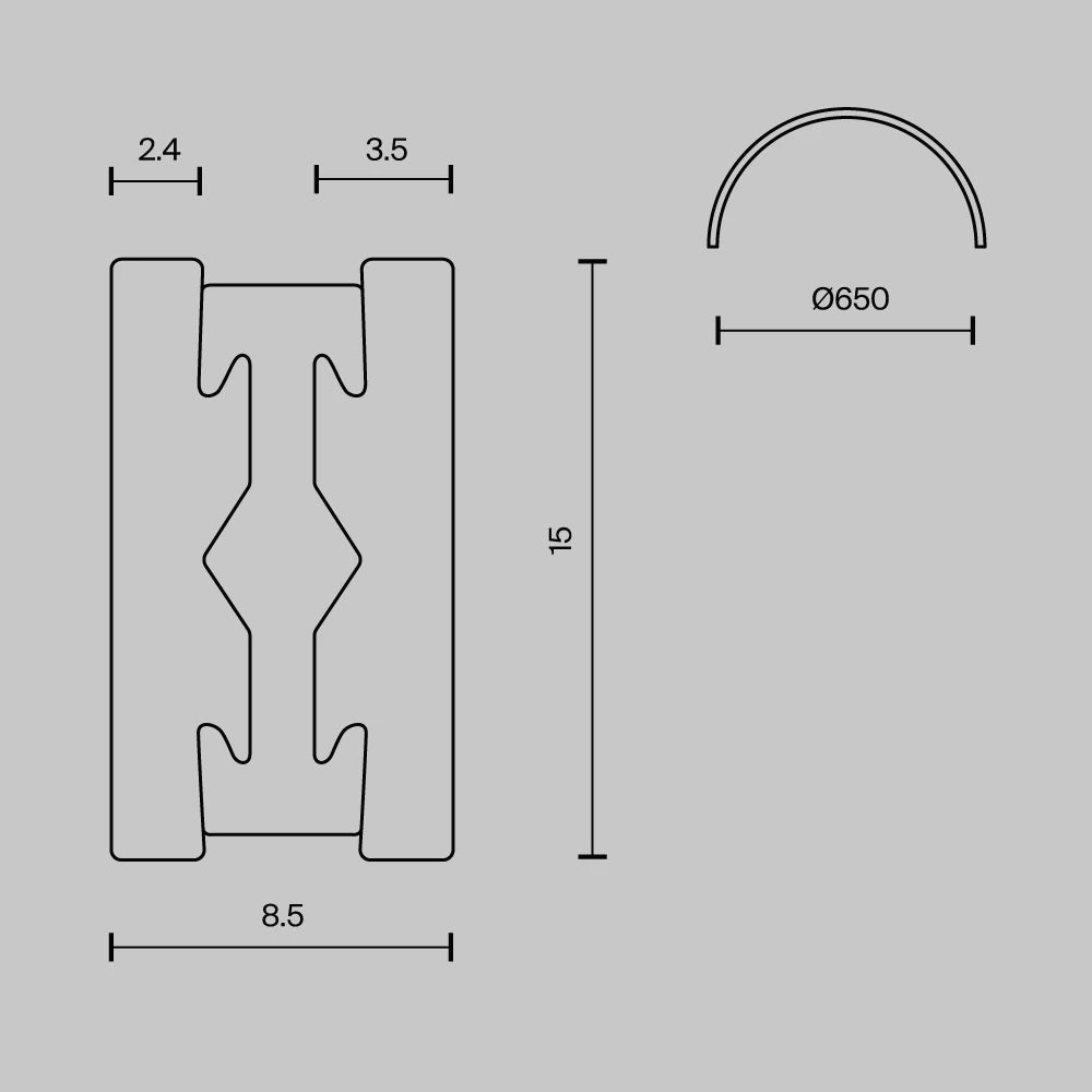 Sina semicer 65cm Flarity din Aluminiu Alama