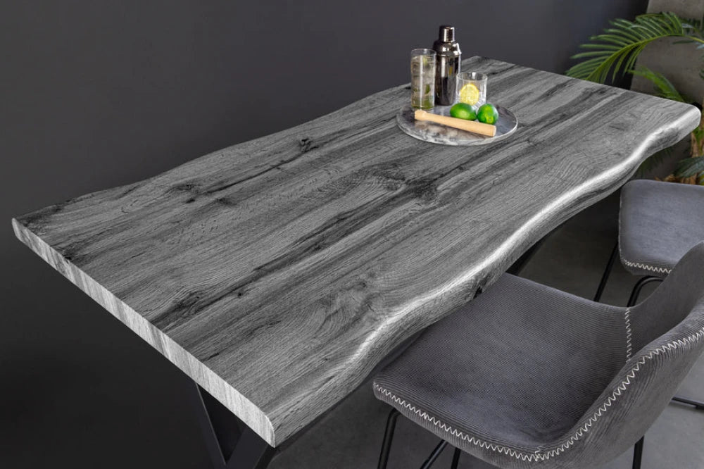 Masa bar din MDF Gri si Metal Negru L120xH100cm WILD