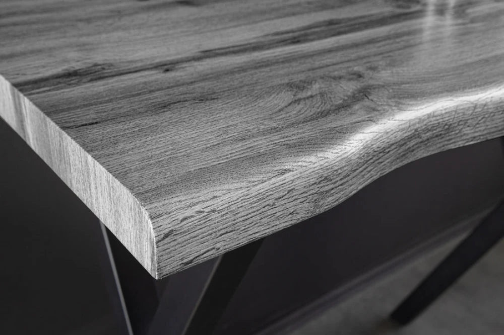 Masa bar din MDF Gri si Metal Negru L120xH100cm WILD