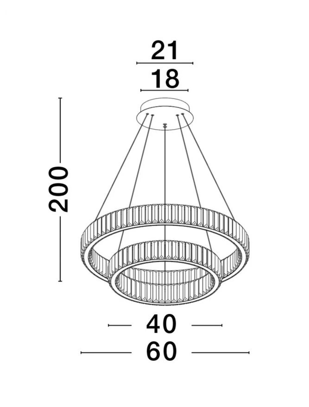 Candelabru structura din Metal Auriu si abajur din Cristal Transparent H150xL60cm IP20 46W 4328lm 3500k AURELIA
