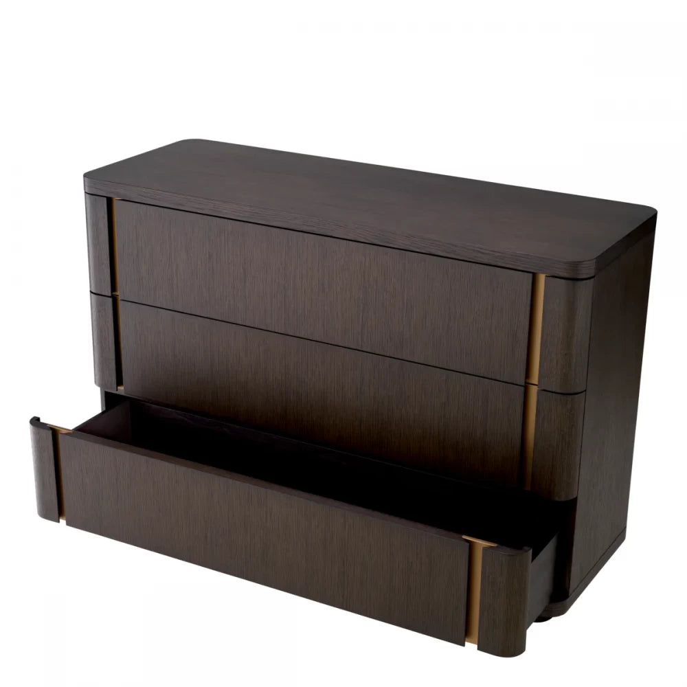 Comoda cu 3 sertare din Furnir de stejar Maro Modesto Eichholtz L140xH95cm