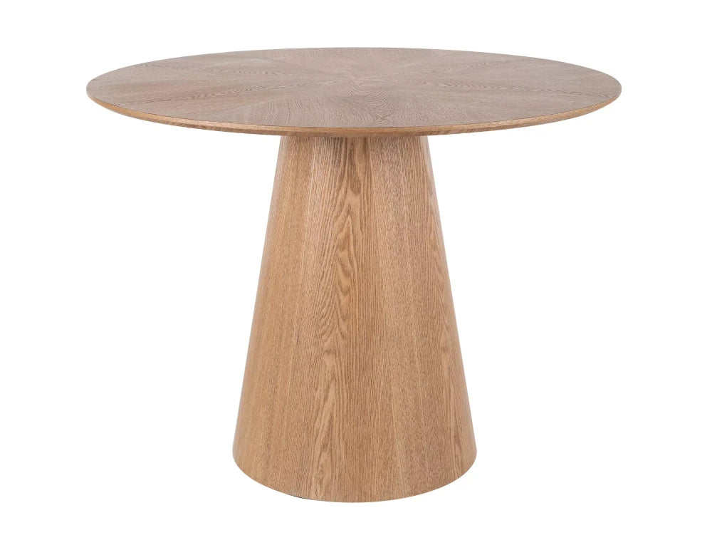 Masa rotunda din MDF+Furnir de stejar Maro si MDF Negru D100xH75cm Angel