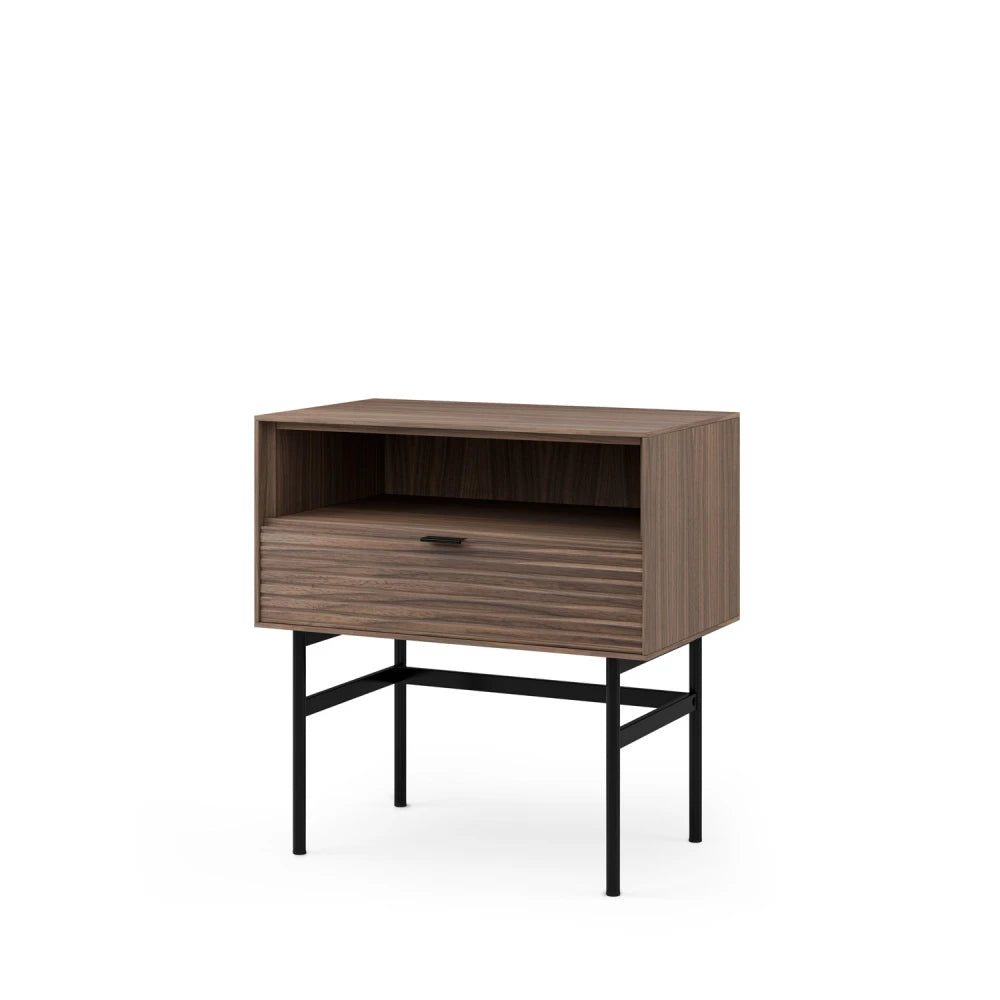 Noptiera cu sertar Tulsa de culoare nuc si stejar L60xH63cm