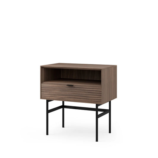 Noptiera cu sertar Tulsa de culoare nuc si stejar L60xH63cm