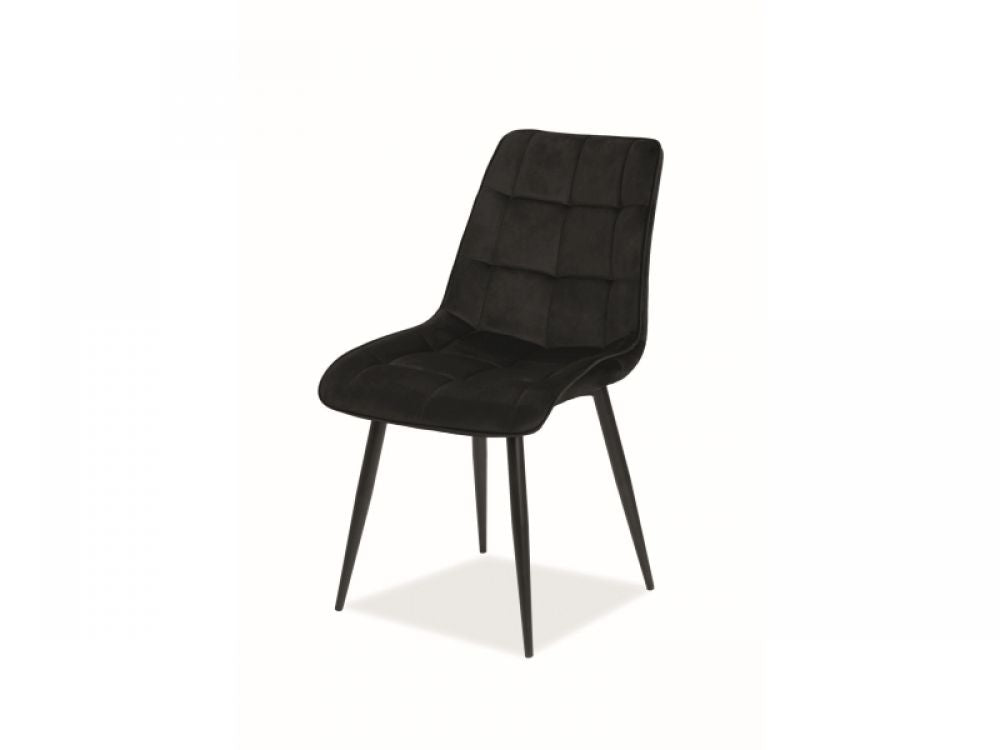 Set 2 Scaune din Catifea si Metal Negru H88xL50xA43cm Chic
