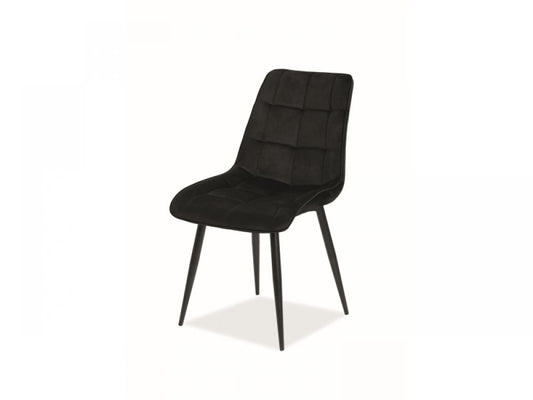 Set 2 Scaune din Catifea si Metal Negru H88xL50xA43cm Chic