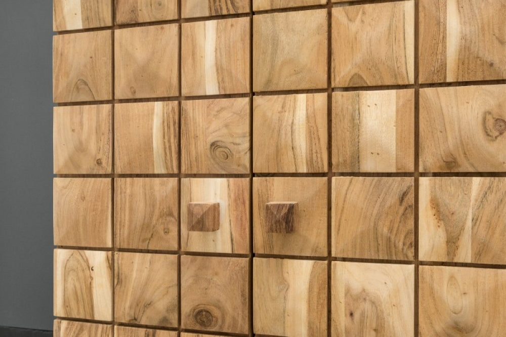 Bar din Lemn masiv de salcam Maro  Mosaico L65/130xH100cm