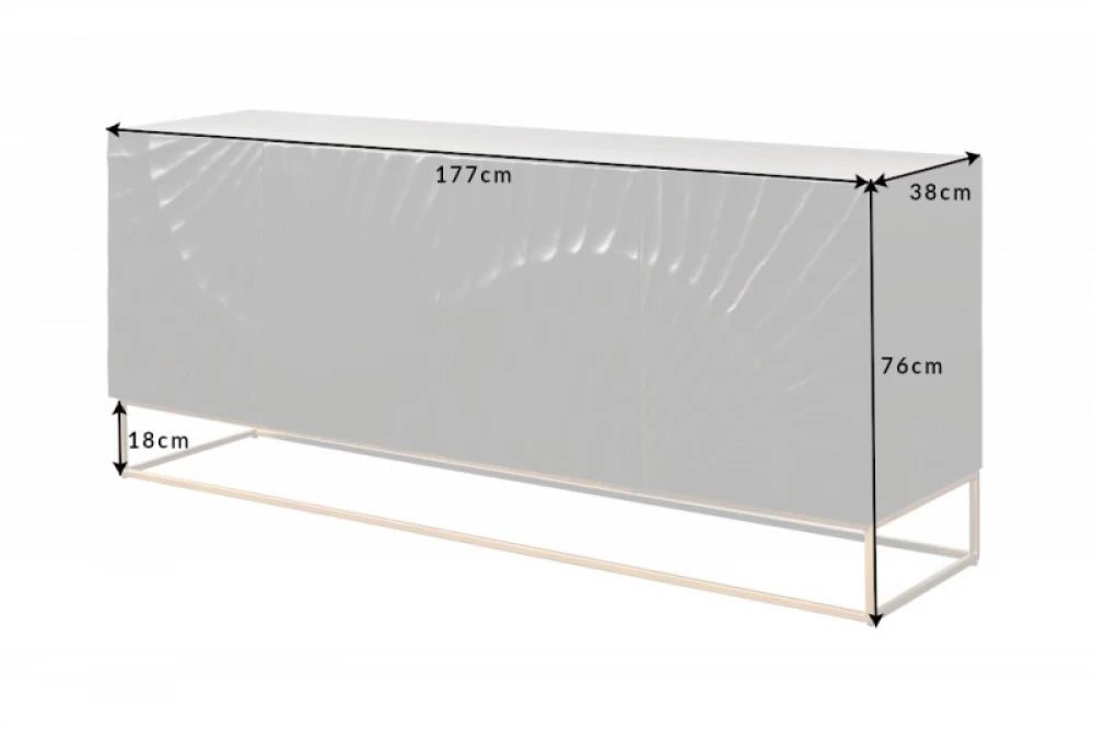 Comoda din Lemn masiv de mango si Metal Negru/Auriu Scorpion L177xH76cm