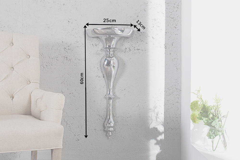 Etajera suspendata din Aluminiu Argintiu Scala L25xH60cm