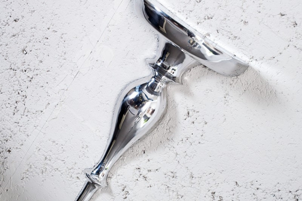 Etajera suspendata din Aluminiu Argintiu Scala L80xH80cm