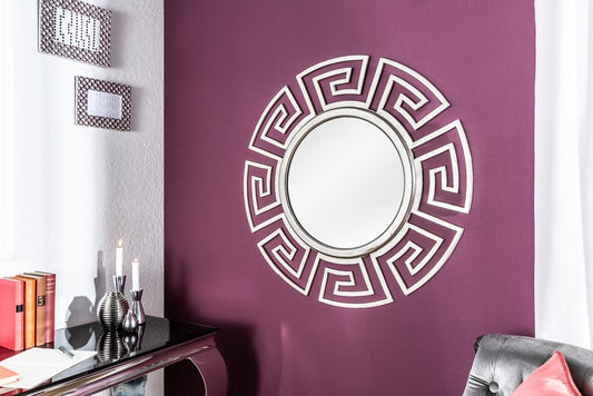 Oglinda Rotunda cu rama din Aluminiu Argintiu Euphoria D85cm