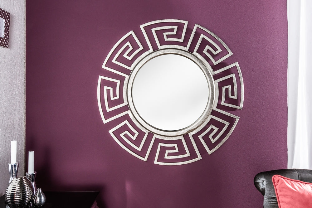 Oglinda Rotunda cu rama din Aluminiu Argintiu Euphoria D85cm