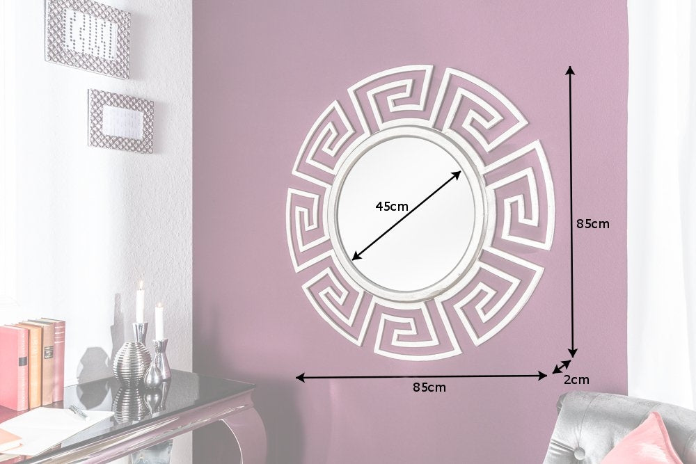 Oglinda Rotunda cu rama din Aluminiu Argintiu Euphoria D85cm