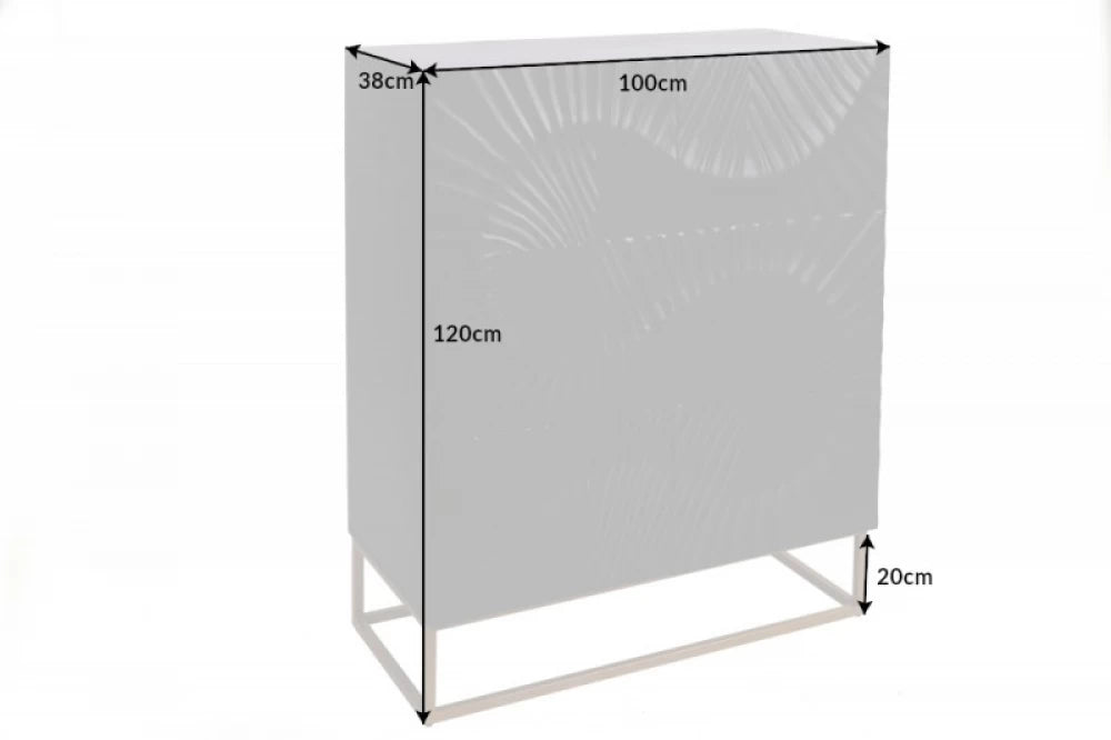Dulap din Lemn masiv de mango si Metal Negru/Auriu Scorpion L100xH120cm