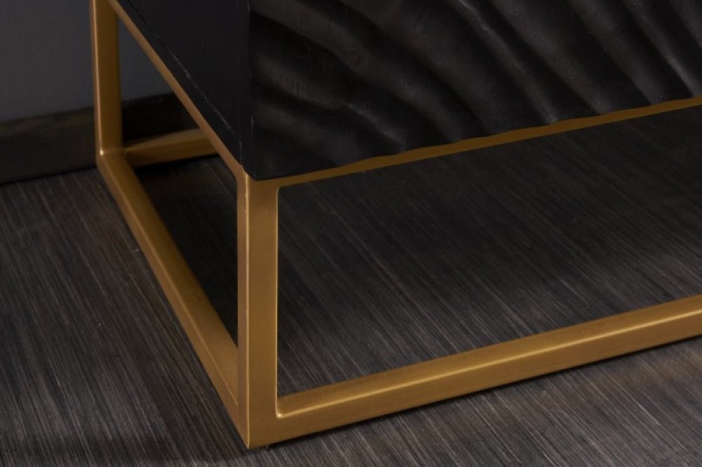 Dulap din Lemn masiv de mango si Metal Negru/Auriu Scorpion L100xH120cm