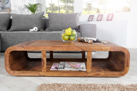 Masuta de cafea dreptunghiulara din Lemn masiv de palisandru Maro L100xH30cm Cubus