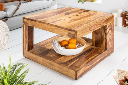 Masuta de cafea patrata din lemn masiv Maro L60xH40cm Giant