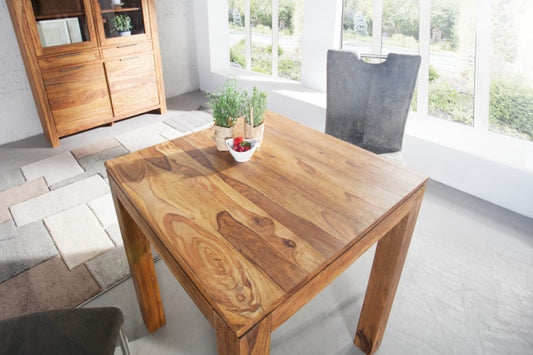 Masa patrata din Lemn masiv de palisandru Maro de 4 persoane L70x70cm Lagos